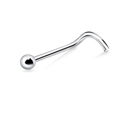 1mm Ball Silver Curved Nose Stud NSKB-59